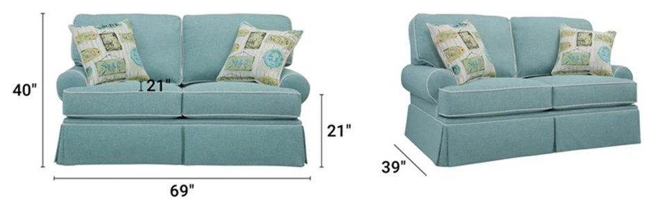 American Furniture Classics 8 020 S275A Coastal Aqua Series Loveseat   Contemporary   Loveseats   by Homesquare  Houzz