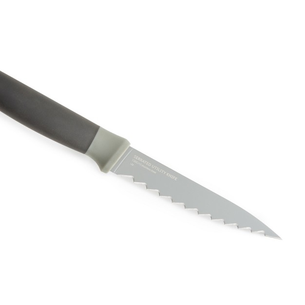 Berghoff Balance Non stick Stainless Steel Serrated Utility Knife 4 5 quot Recycled Material