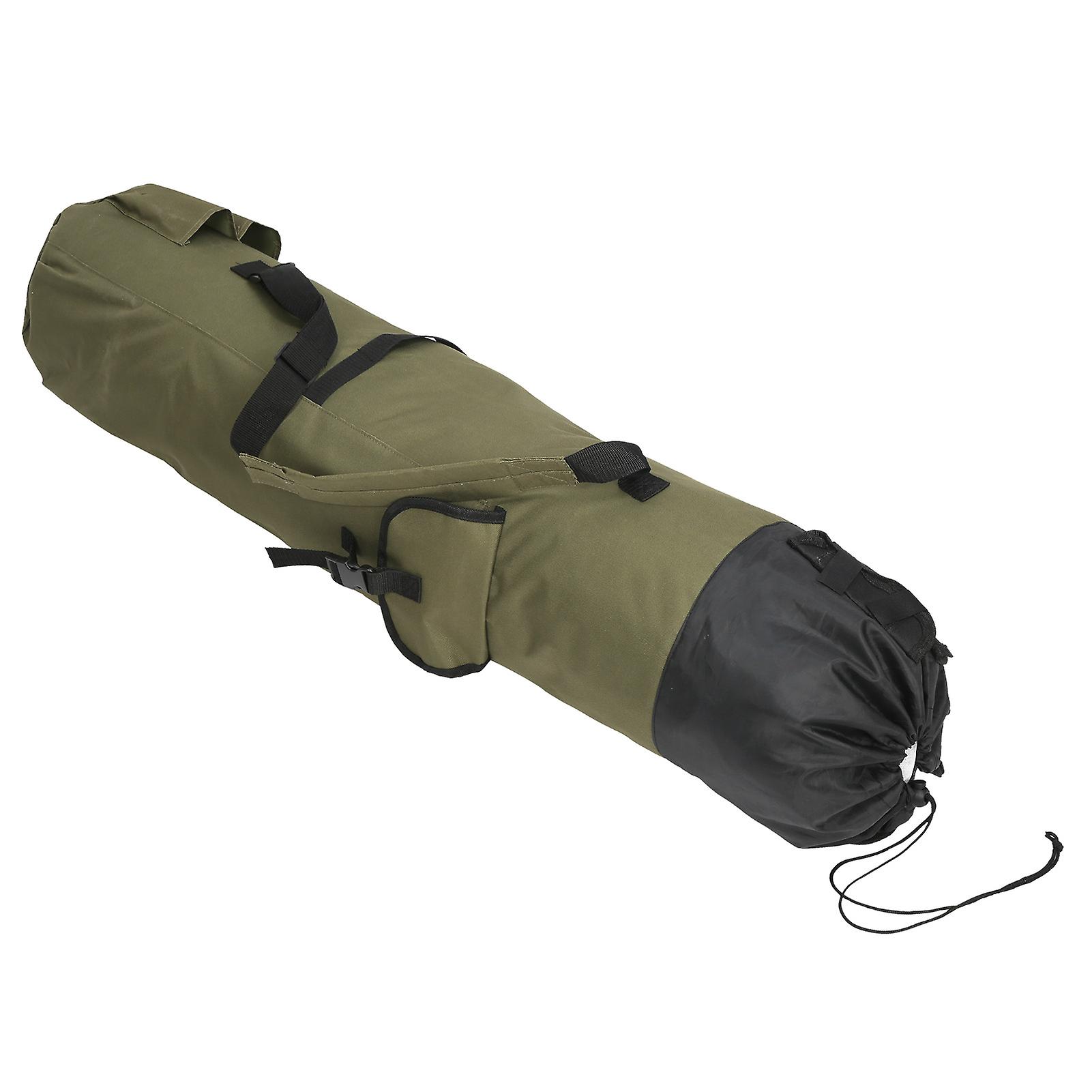 Multifunctional Fishing Rod Reel Storage Bag Pole Carry Case Fishing Tool Organizer(military Green )