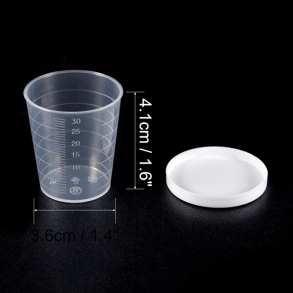 10pcs Kitchen Laboratory 30mL Plastic Graduated Measuring Cup w Cap - 30mL 10 pcs