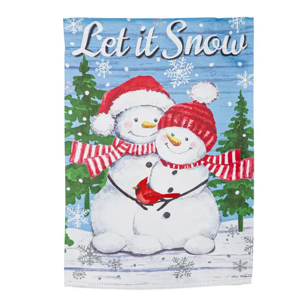 Evergreen Enterprises Snowman Family Garden Suede Flag