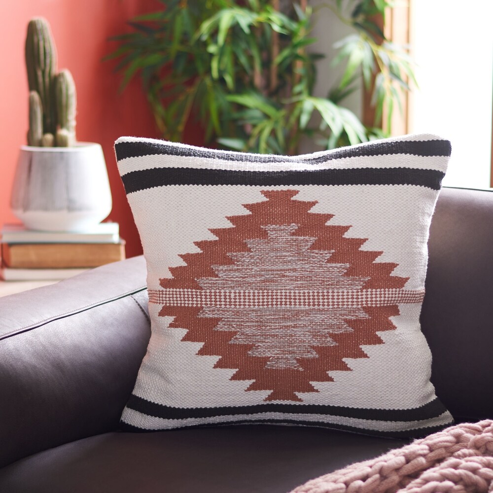 SAFAVIEH Saiko Tribal Rust/ Beige 20 inch Decorative Throw Pillow