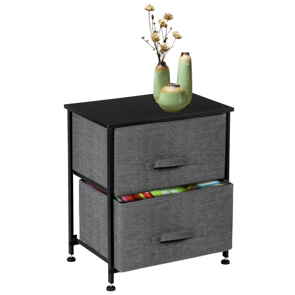 Winado Vertical Dresser Storage Tower with 2 Drawers Large Capacity Fabric Nightstand Drawer