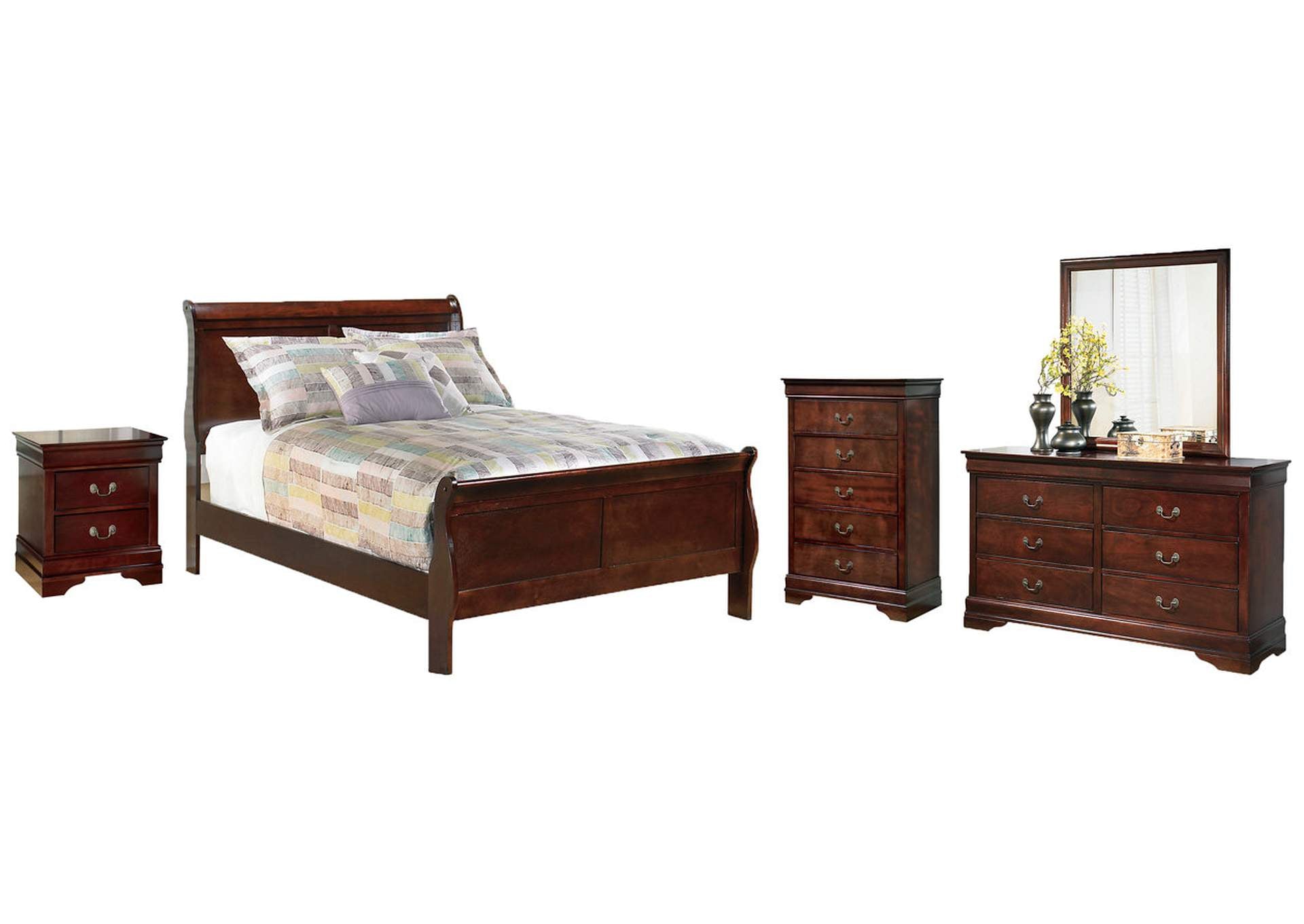 Alisdair Queen Bed with Dresser Mirror and Nightstand