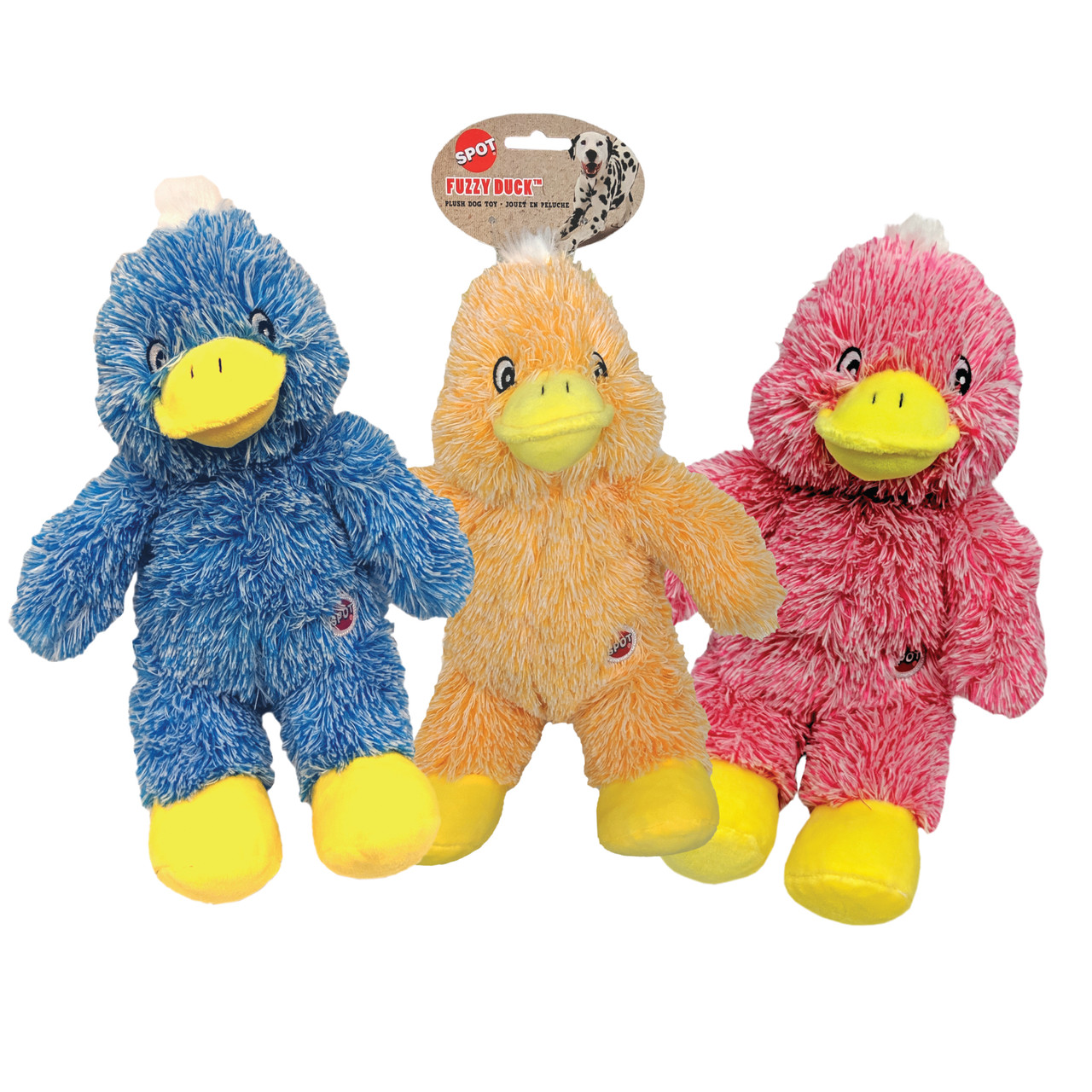 Spot Fuzzy Duck Dog Toy， Assorted Colors