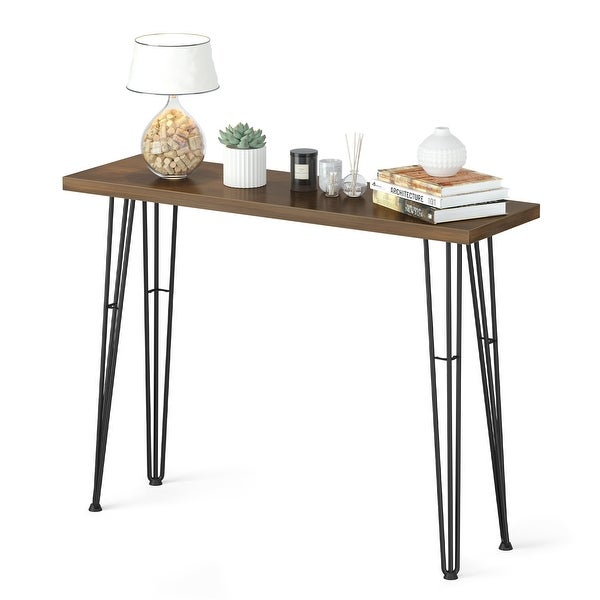 Modern Narrow Industrial Console Table - 39.2 W x 11.8 D x 29.4 H inch