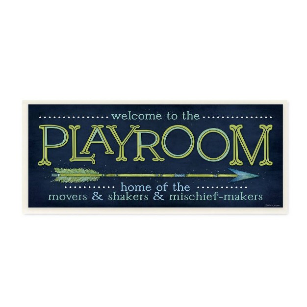 7 quot x0 5 quot x17 Playroom Home Of Mischief Makers Blue Kids x27 Wall Plaque Art Stupell Industries