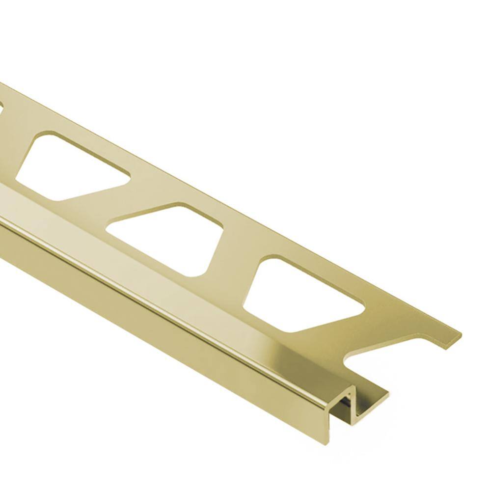 Schluter Systems Deco Solid Brass 716 in. x 8 ft. 2-12 in. Metal Tile Edging Trim M110D