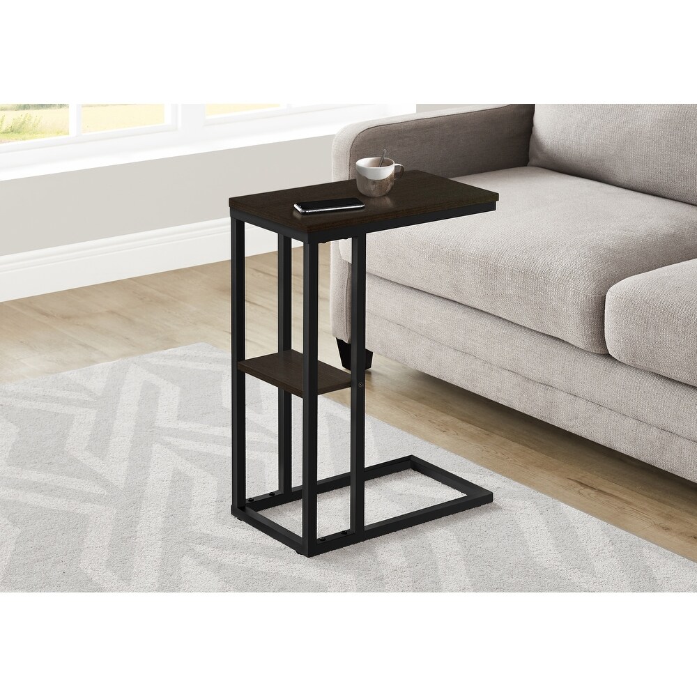 Accent Table  C shaped  End  Side  Snack  Living Room  Bedroom  Metal  Laminate  Contemporary  Modern   18.25\