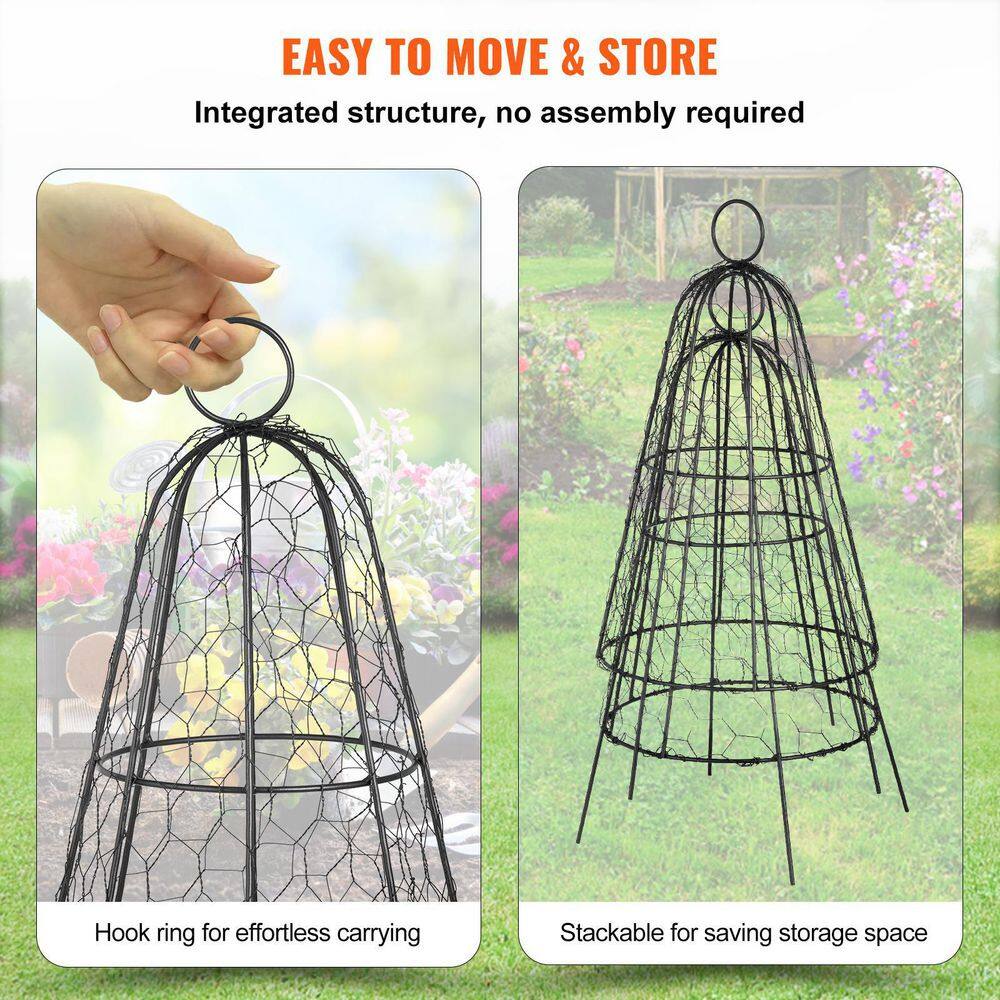 VEVOR Chicken Wire Cloche 12.2 in. x 20 in. Plant Protector Sturdy Metal Cage Garden Protection from Animals (6-Packs) HYZWBHT612X20VMPAV0