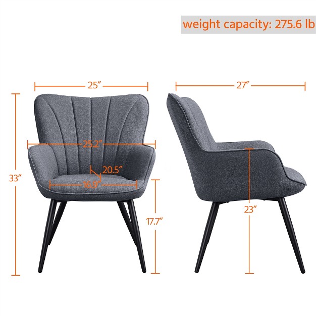 Yaheetech Fabric Upholstered Accent Chair Armchair For Living Room