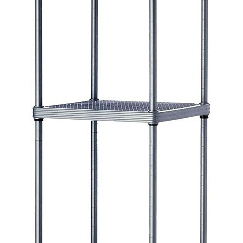 Design Ideas Meshworks 5 Tier Tower Metal Storage Shelving Unit Rack， Silver