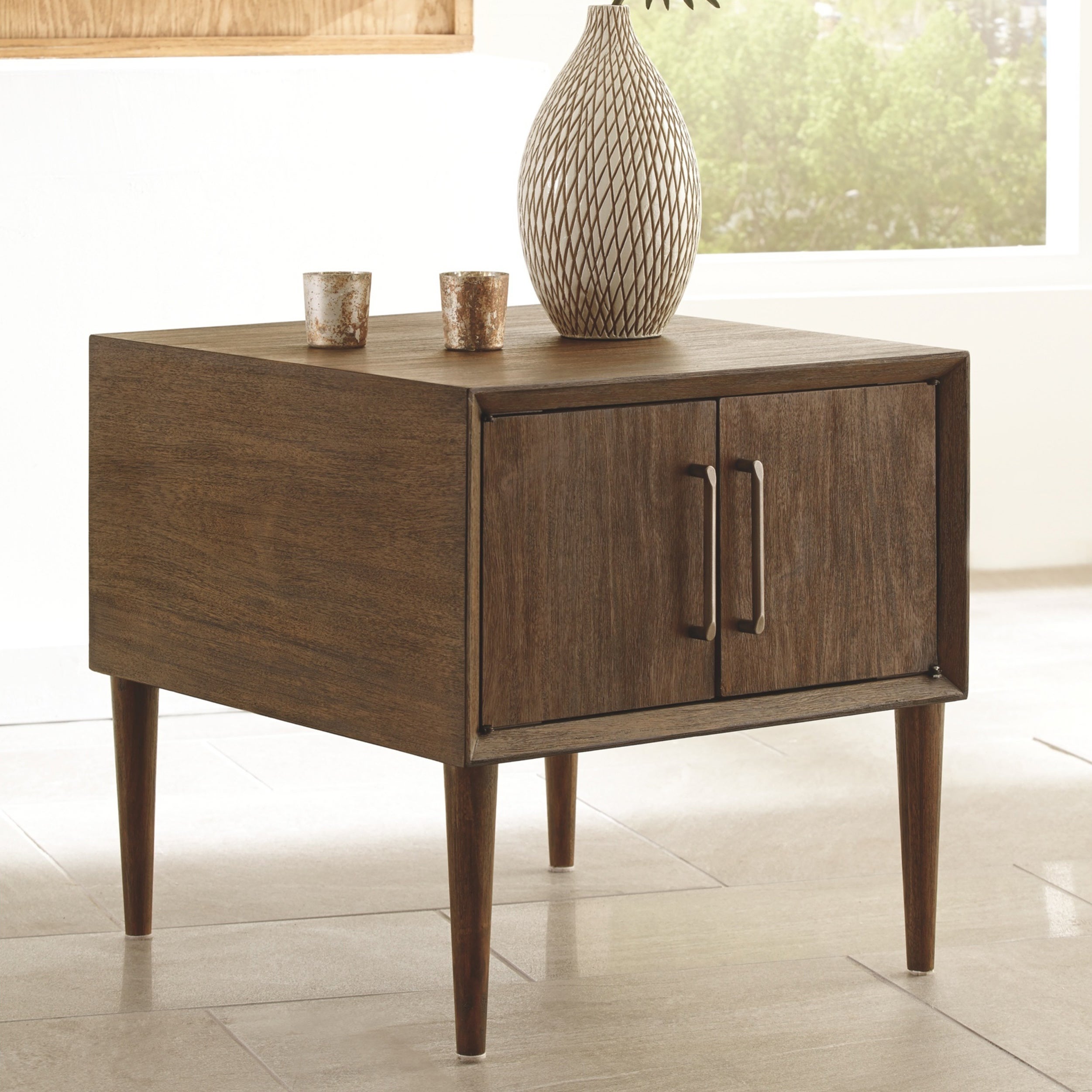 Kisper Dark Brown Square End Table