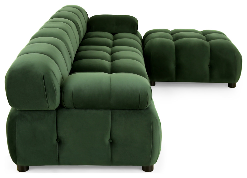 Kildare Velvet 3 Seater Modular Tufted Sectional   Contemporary   Sectional Sofas   by GDFStudio  Houzz