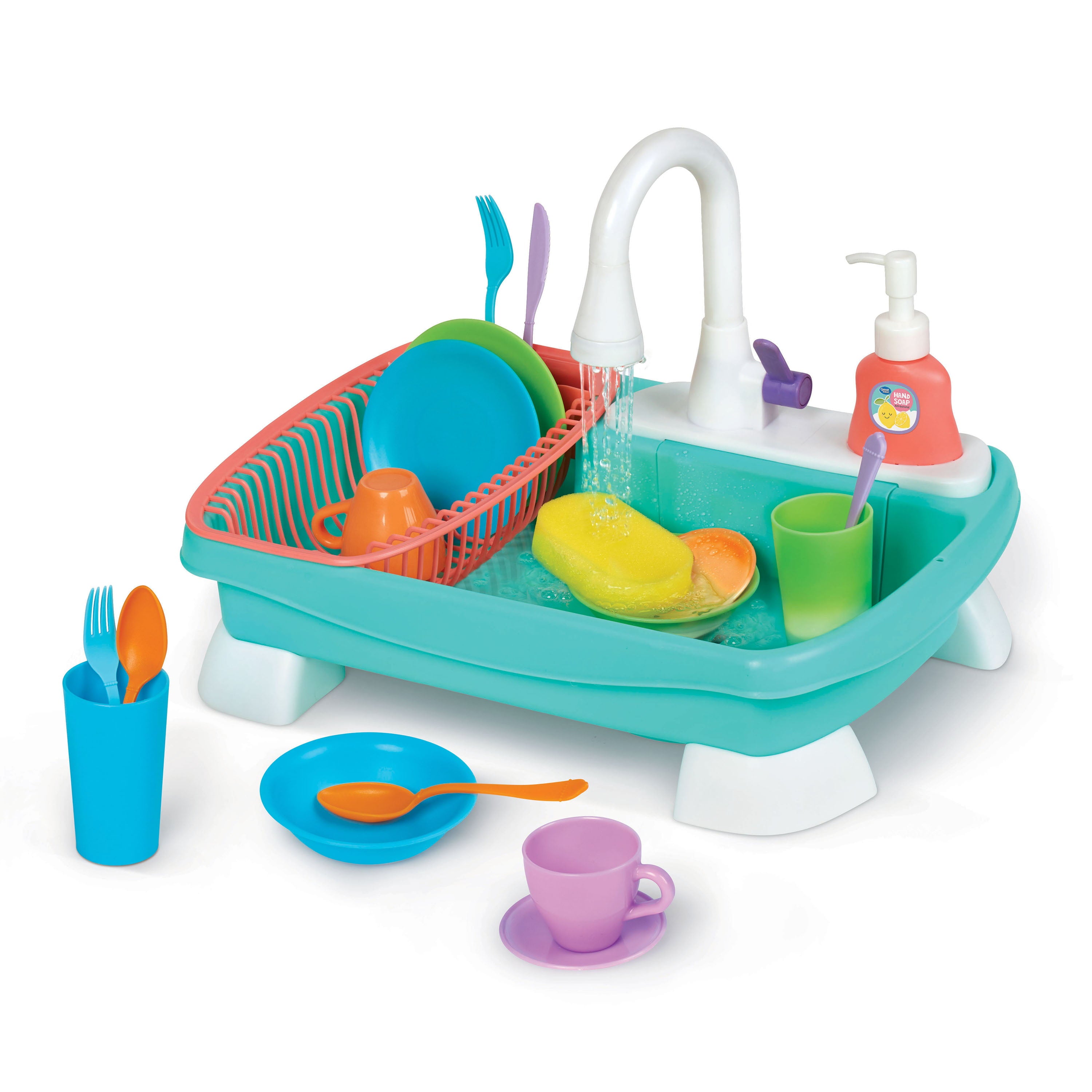 Spark Create Imagine 21 Piece Sink Plastic Play Kitchen, Multi-color