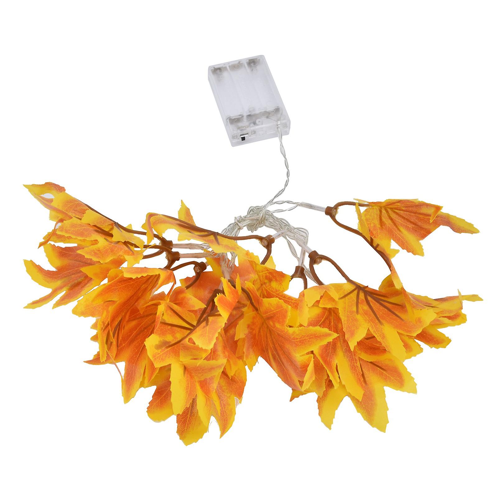 LED Yellow Leaf Light Battery Powered Durable Autumn Maple String Light for Indoor Outdoor Party