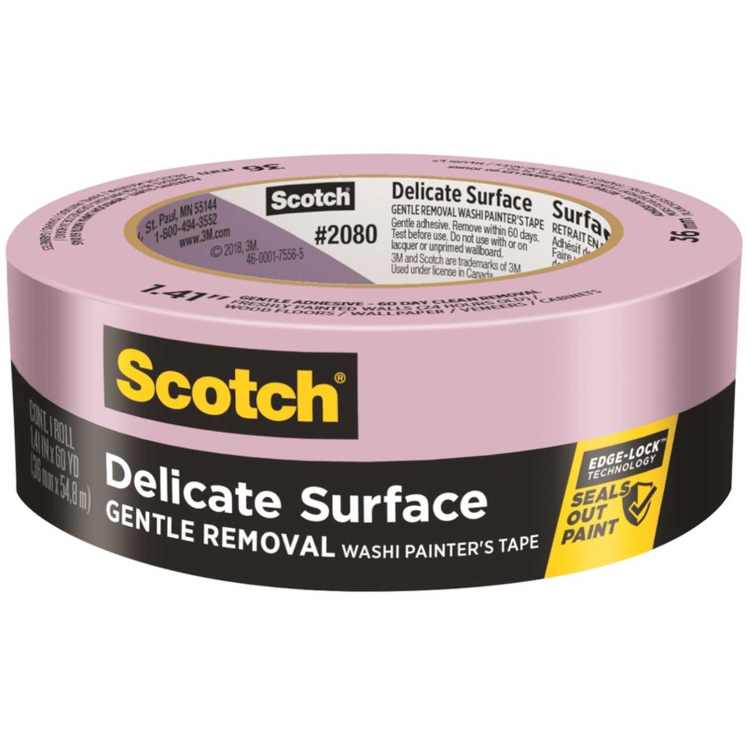 Scotch 1.41 in. W X 60 yd L Purple Medium Strength Painter\u0027s Tape 1 pk