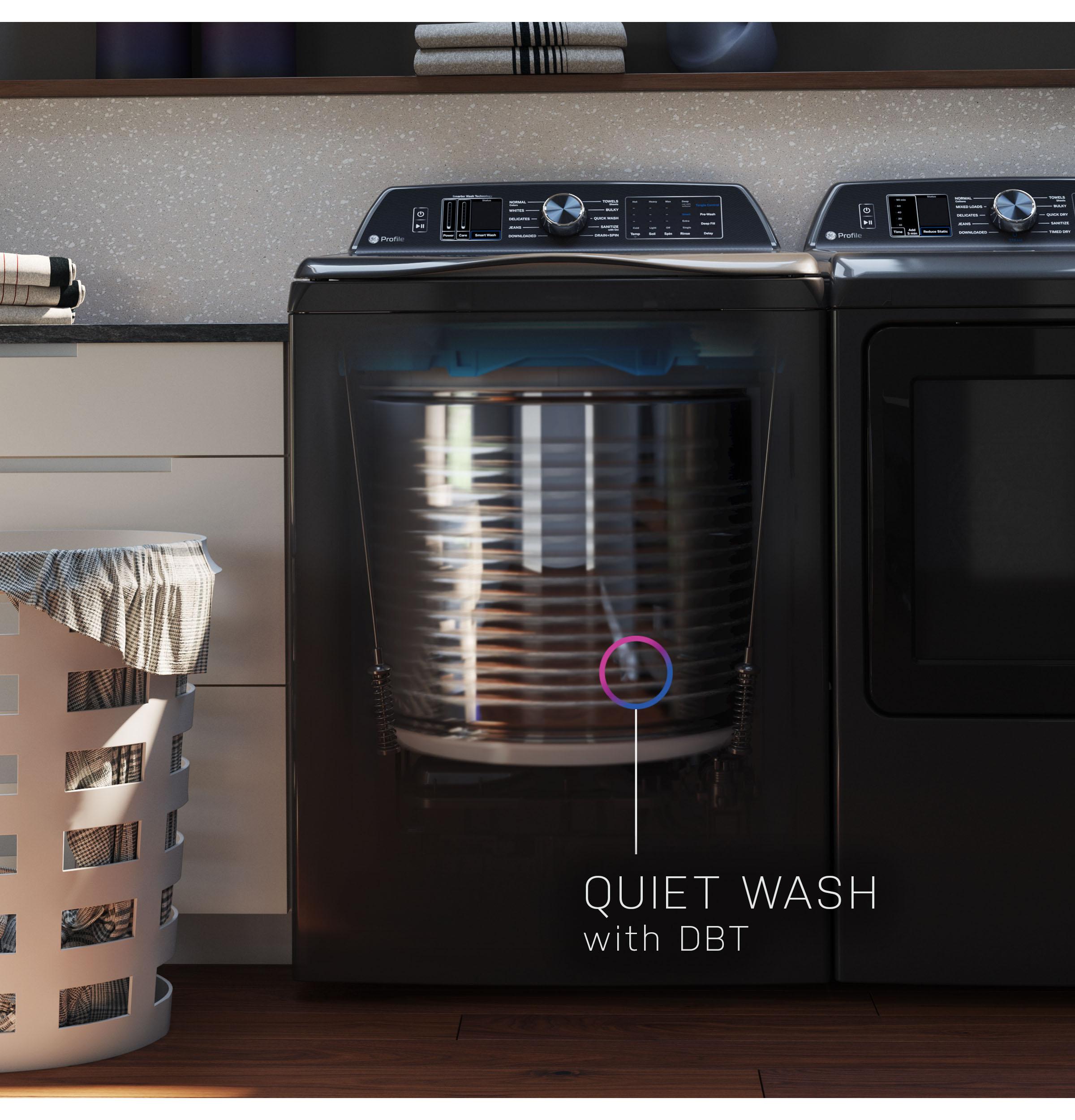 Ge Appliances PTW800BPWRS Ge Profile™ Energy Star® 5.4 Cu. Ft. Capacity Washer With Smarter Wash Technology And Adaptive Smartdispense