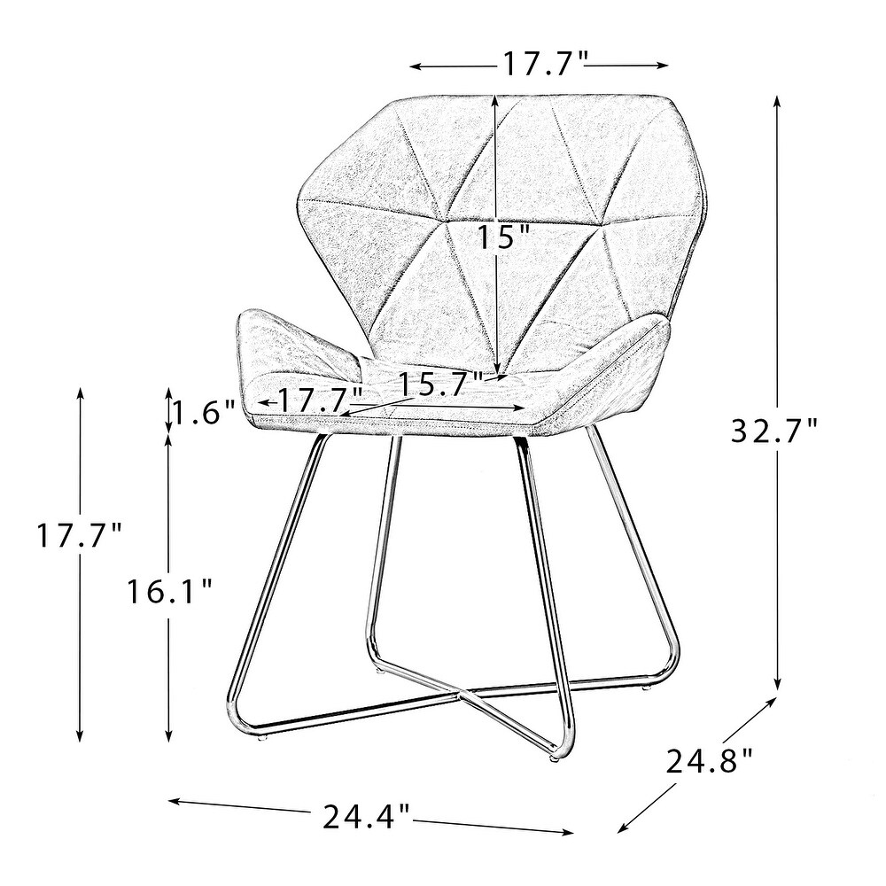 Rosa Accent Side Chair with X shaped Metal Base