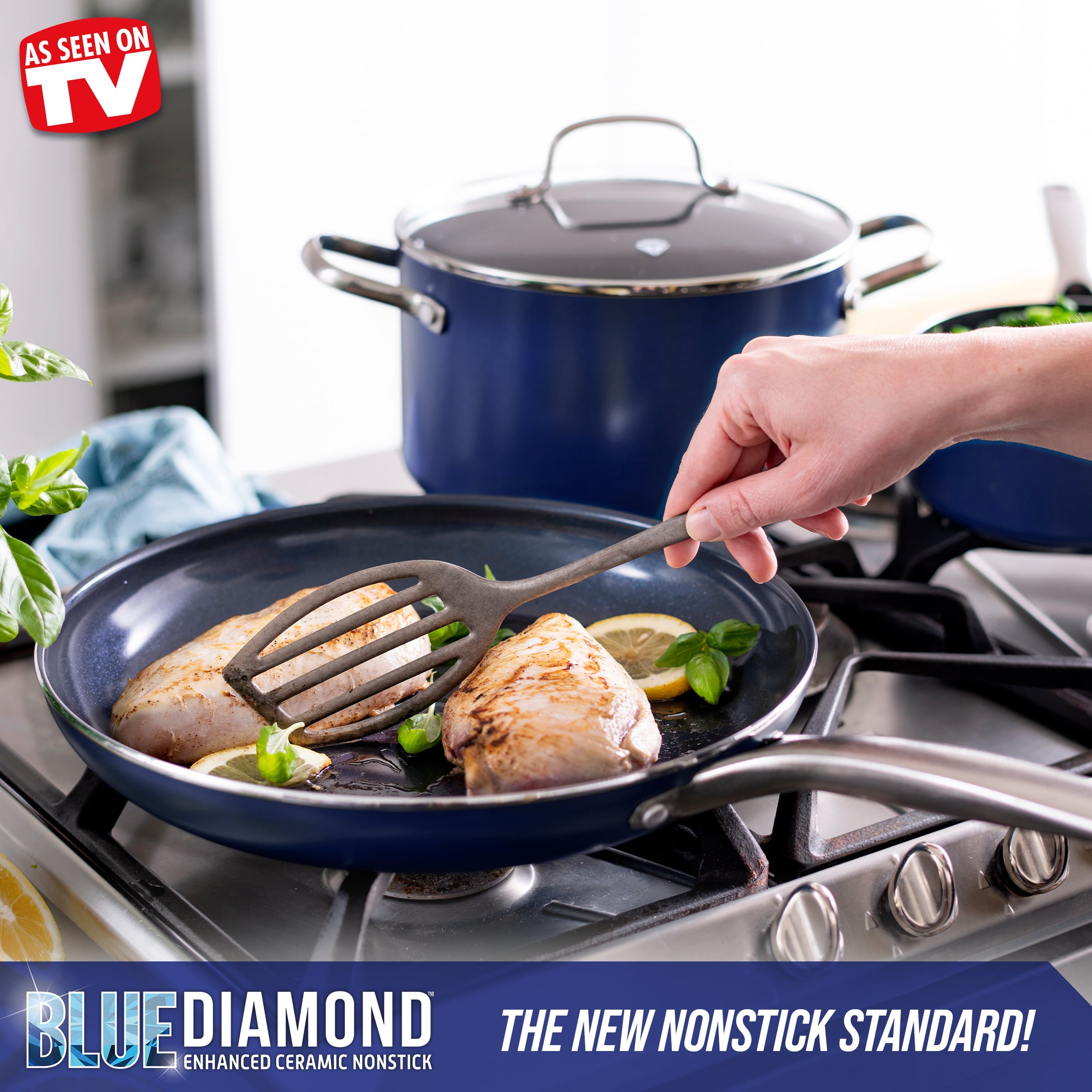 Blue Diamond 20-Piece Ceramic Nonstick Cookware Set