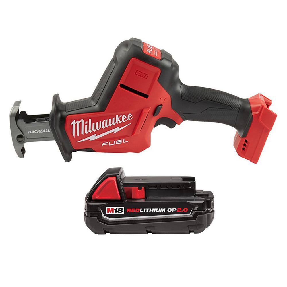 MW M18 FUEL 18-Volt Lithium-Ion Brushless Cordless HACKZALL Reciprocating Saw with 2.0 Ah Battery 2719-20-48-11-1820