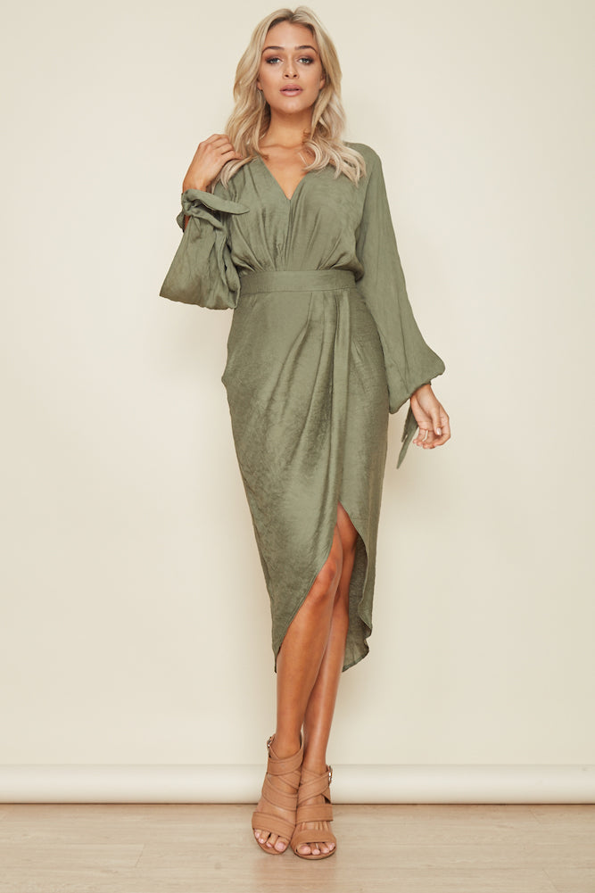 Love On The Brain Maxi Dress Khaki