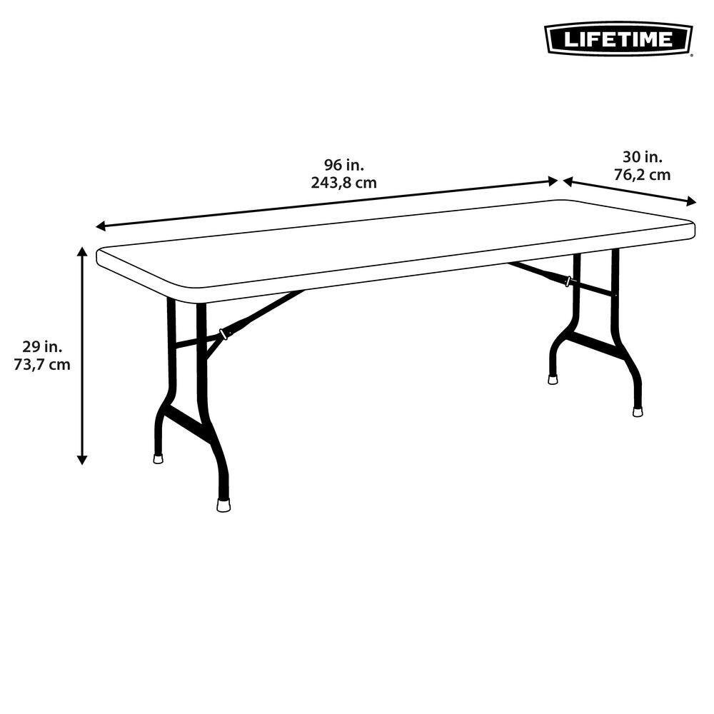 Lifetime 8 ft. White Granite Plastic Folding Table (Commercial) 22980