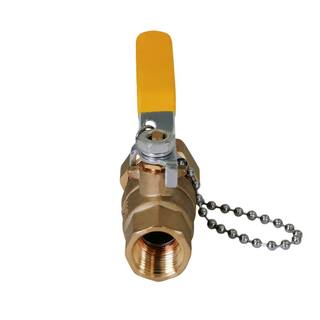 The Plumber's Choice 34 in. FIP x 34 in. Hose Premium Brass Full Port Hose Ball Valve with Chain and Cap 256VBHT