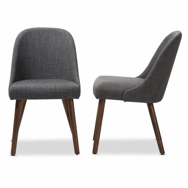 ?Cody Mid-Century Modern Fabric Upholstered Wood Dining Chair - Set of 2