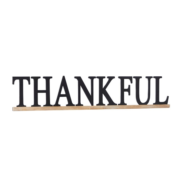 Wood Sign Thankful Wall Decor Black Olivia amp May