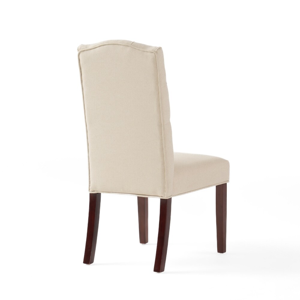 Crown Top Ivory Linen Dining Chair (Set of 2) by Christopher Knight Home