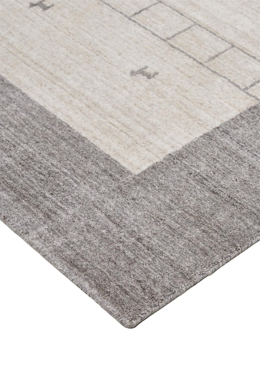 Yurie Hand Knotted Beige and Gray Rug by BD Fine