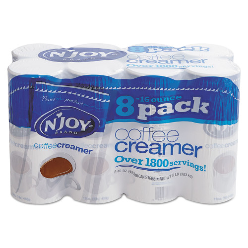 N'Joy Non-Dairy Coffee Creamer， 16 oz Canister， 8/Pack (827783)