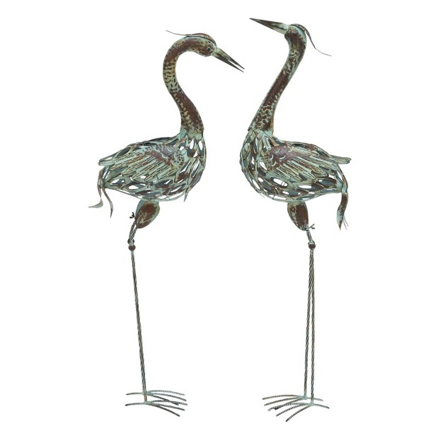 Coastal Flamingos Garden Sculpture Green Olivia amp May