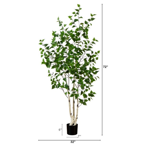 6' Artificial Birch Tree with Real Touch Leaves