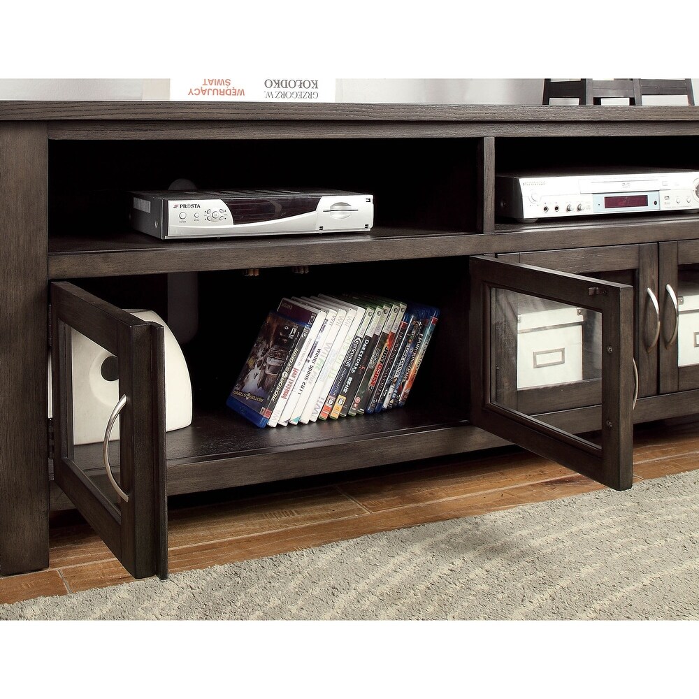 Dane Contemporary Grey Solid Wood Multi storage TV Console by Furniture of America