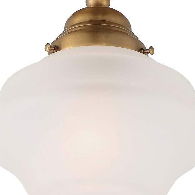 Wide Brass White Glass Shade For Bedroom Living Room Home