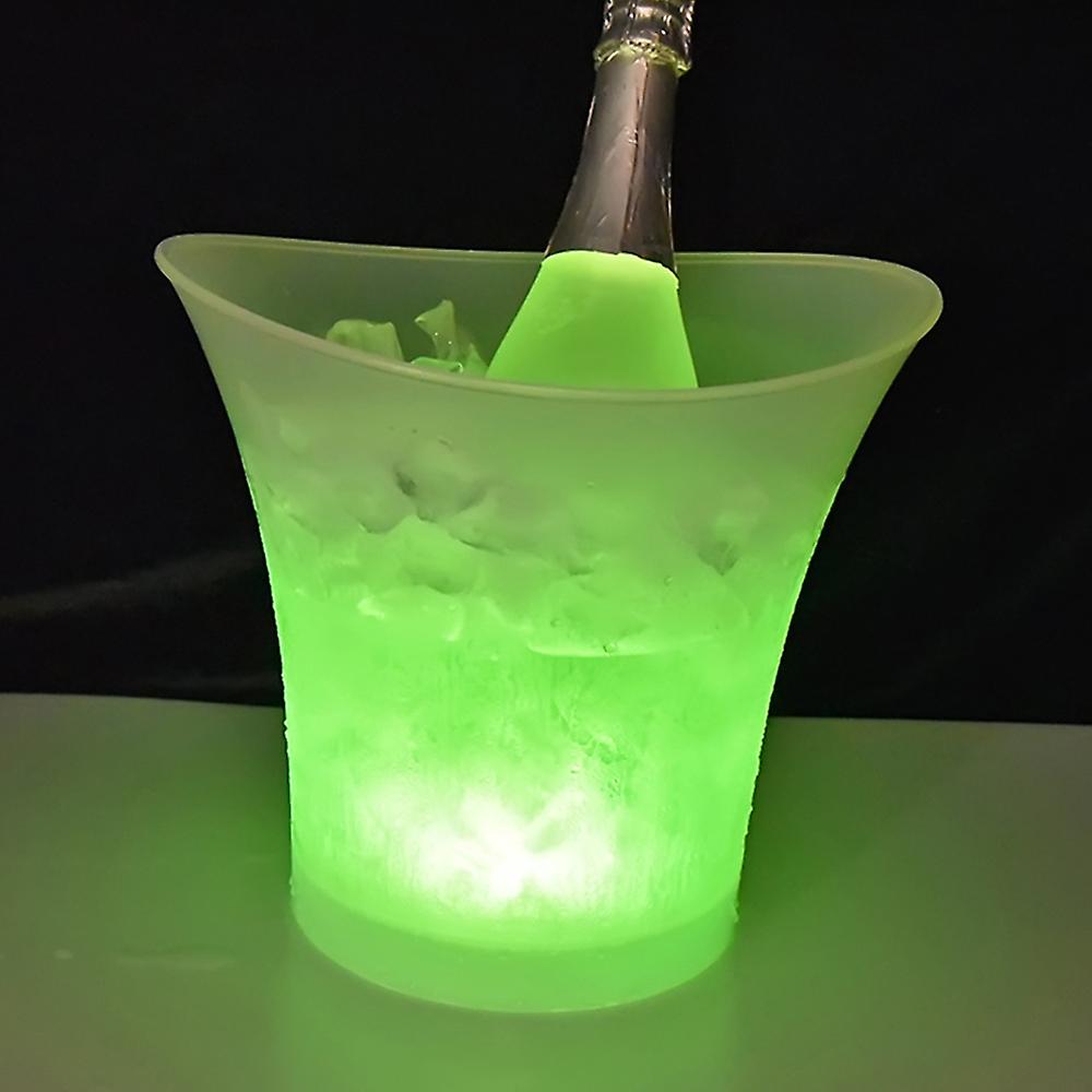 5l High Capacity Led Light Lamp Ice Bucket Curve Design Automatic Color Changing Battery Powered Operated Ip65 Water Resistance For Home Party Bar Clu