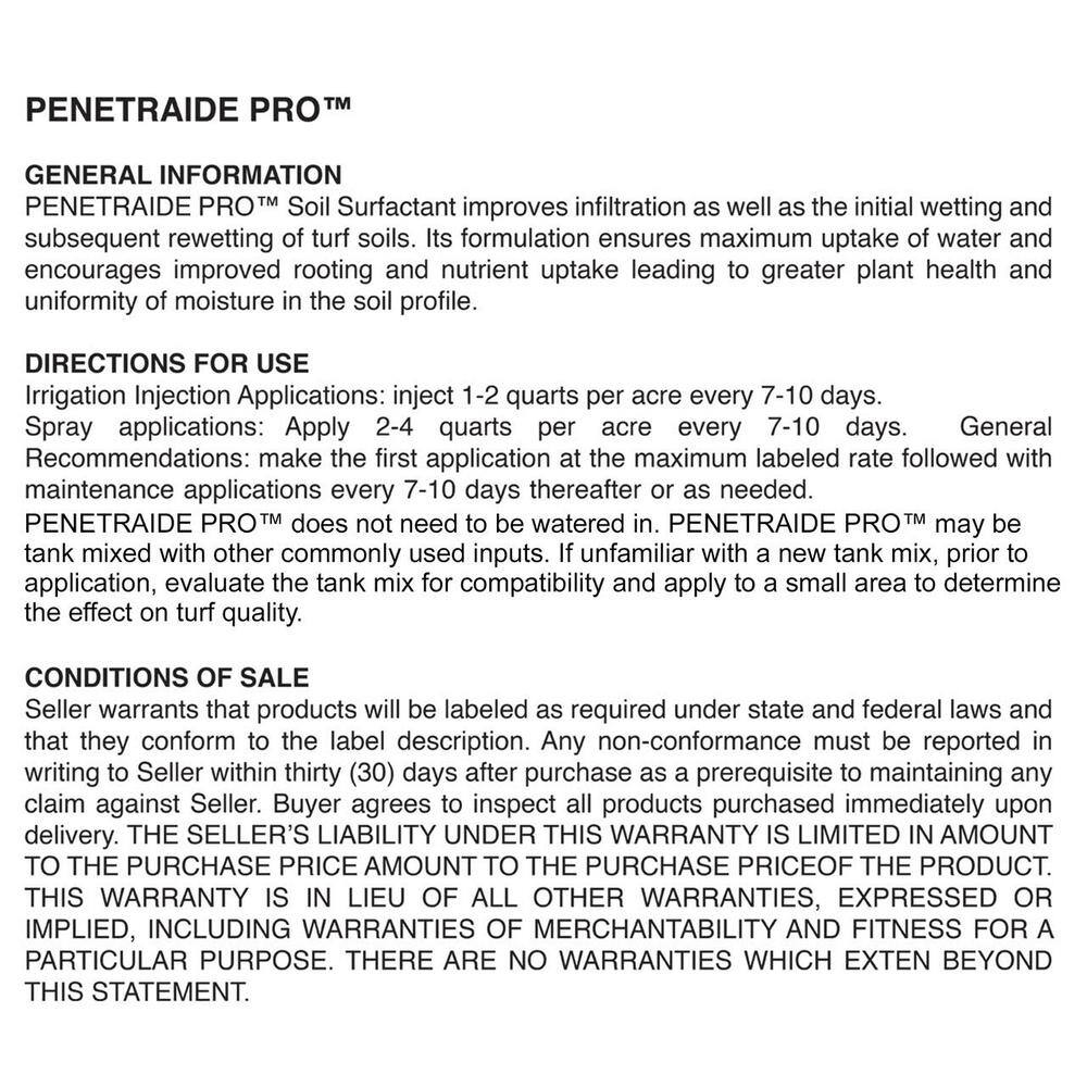 Penetaide Pro 100% Non-Ionic Organic Penetrating Soil Conditioner Non-Burning PENETRAIDE PRO