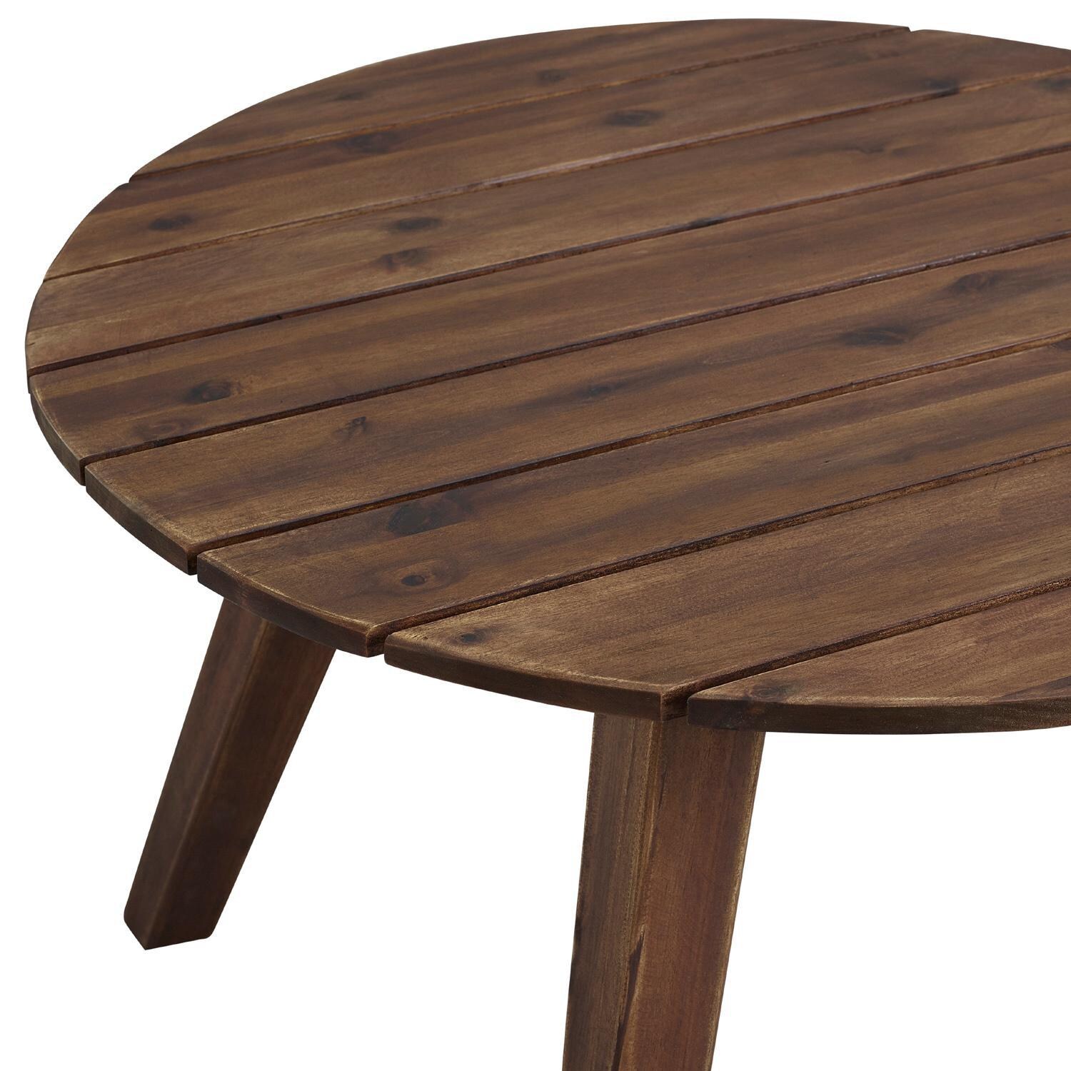 Ultimate Patio 30 Inch Round Acacia Patio Coffee Table