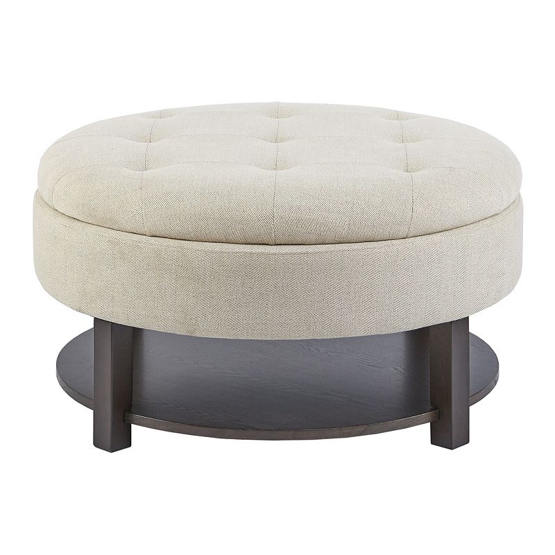 Madison Park Javier Round Storage Ottoman