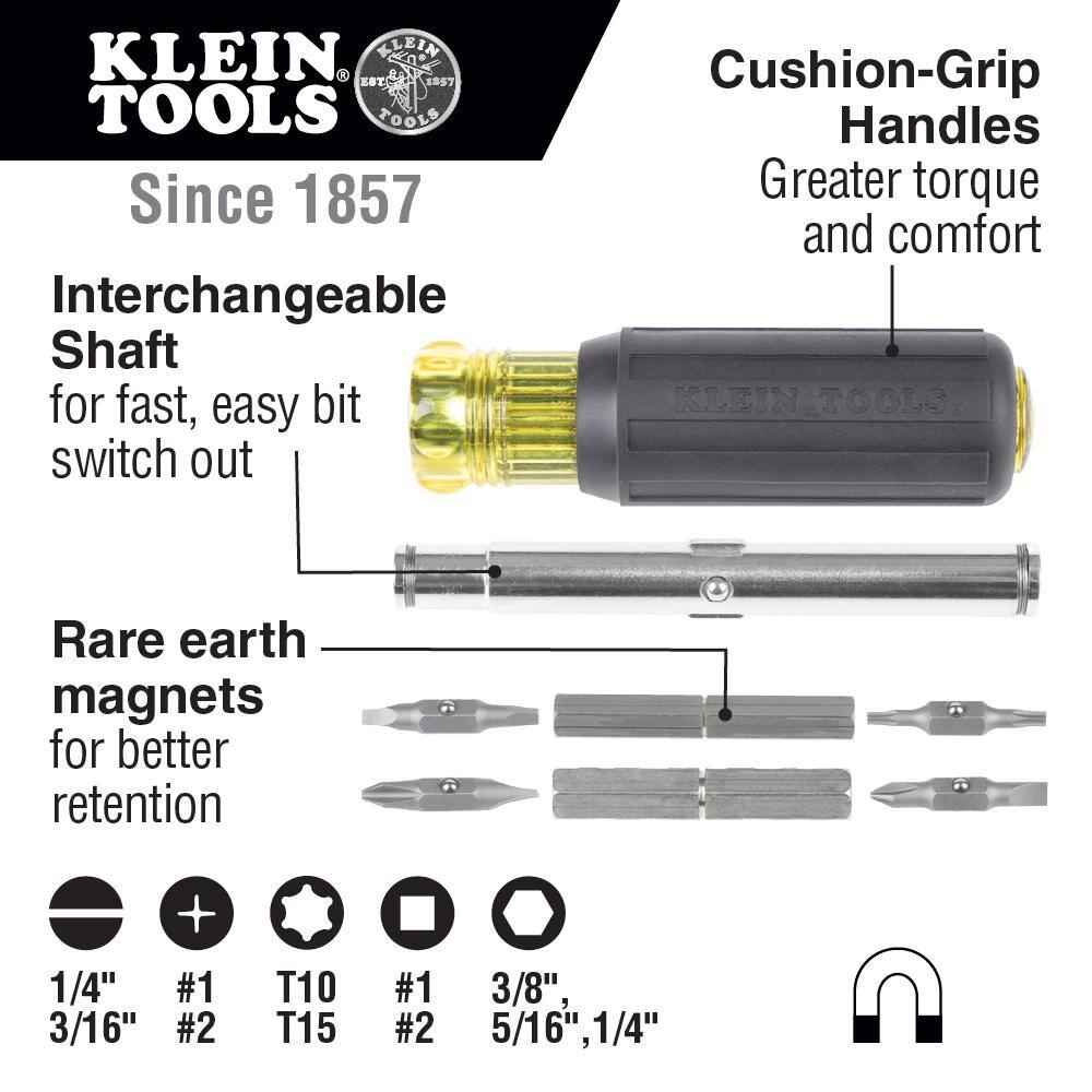 Klein Tools Digital Angle GaugeLevel and Magnetic Multi-Bit Screwdriver Tool Set M2O41531KIT