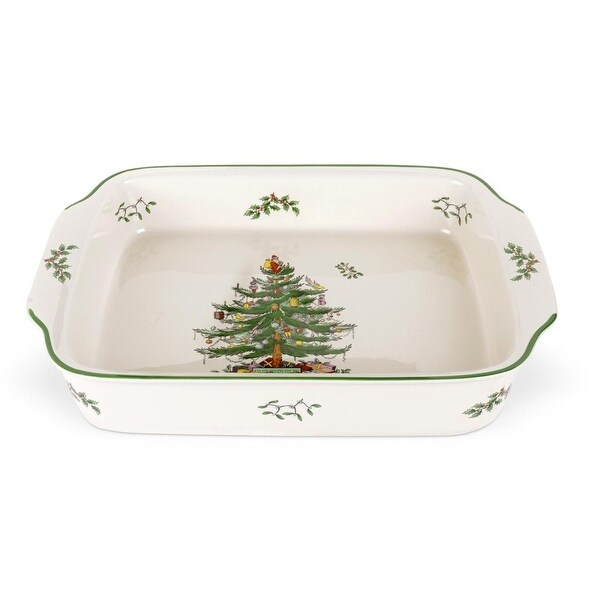 Spode Christmas Tree Rectangular Handled Dish