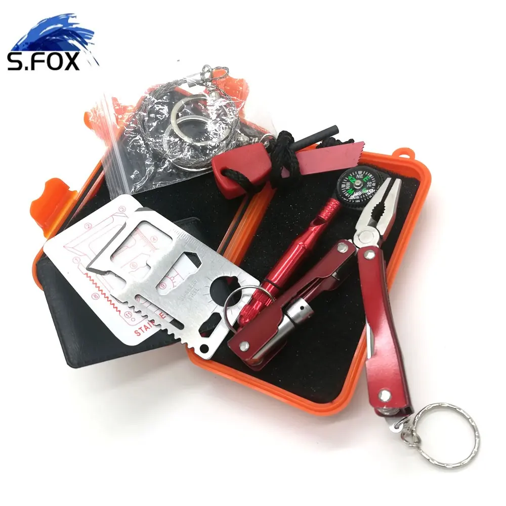 7 in 1 Professional Outdoor Camping Hiking Survival Emergency Gear Tools Box Kit Set