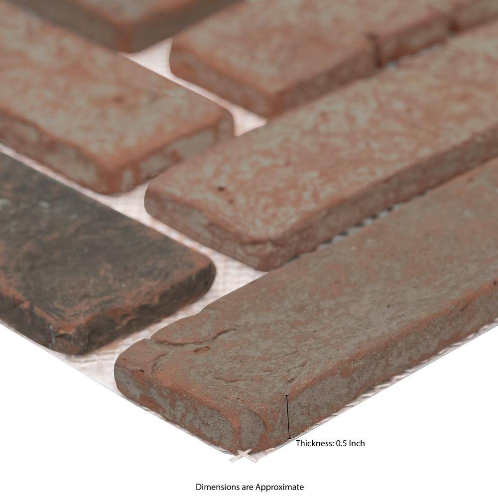 MSI Noble Red Clay 12.5 in. x 25.5 in. Brick Herringbone Mosaic Floor and Wall Tile (8.7 sq. ft.Case) CLAHB-NOBRED2X7