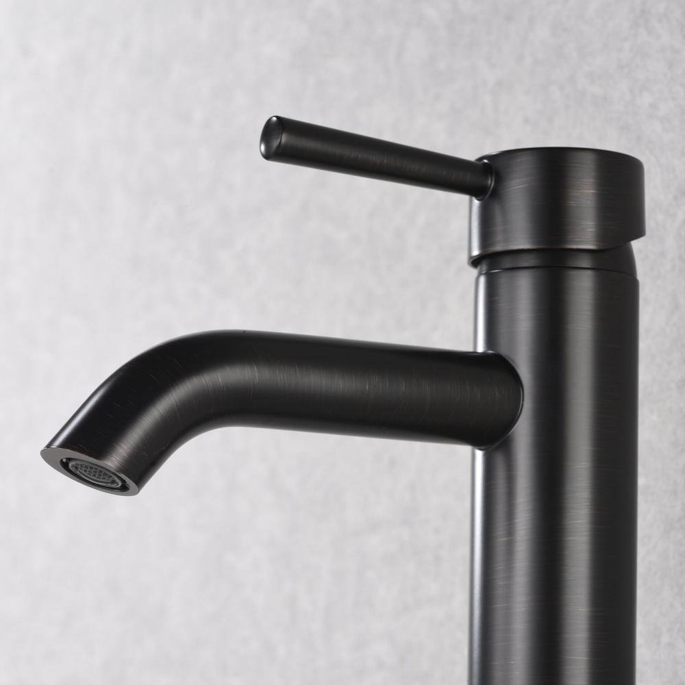 Ultra Faucets Euro Single Hole Single-Handle Tall Vessel Bathroom Sink Faucet Rust Resist in Oil Rubbed Bronze UF36605