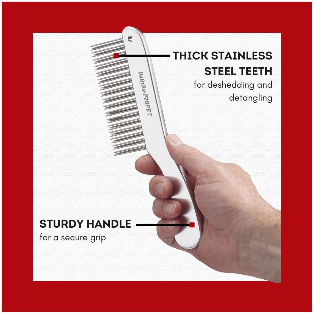 Babyliss Pro Pet Double Row Handle Pet Comb