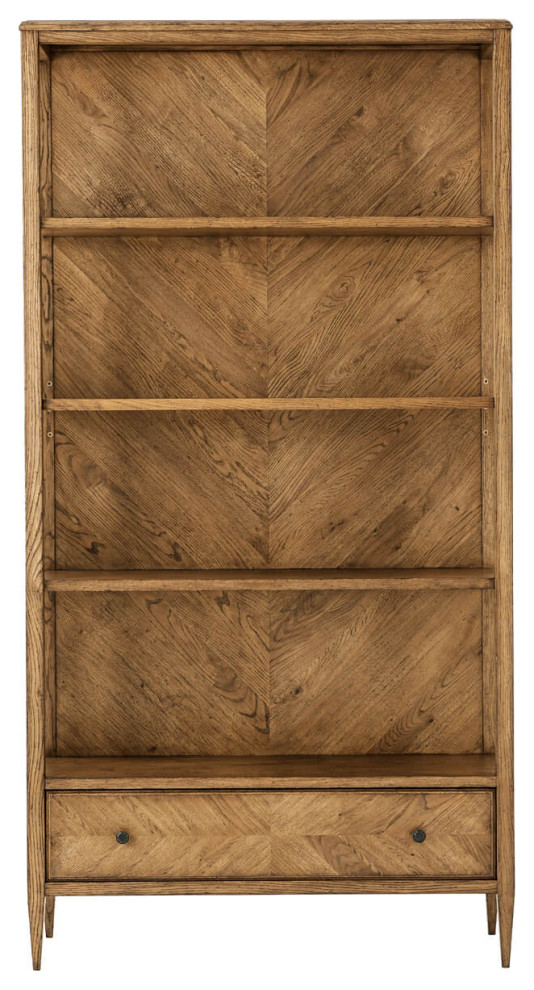 Modern Herringbone Oak Bookcase Light   Transitional   Bookcases   by English Georgian America  Houzz