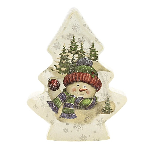 Jolly Snowman Christmas Tree Ornament Snow Electric Winter Decorative Figurines