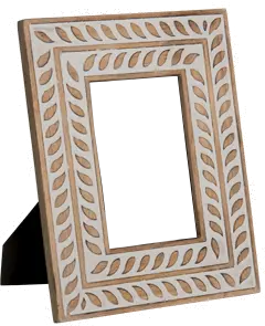 4x6 White Wash Wooden Picture Frame